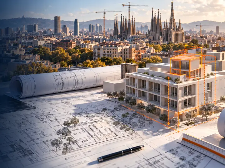 Modelo de edificio y contexto urbano para un estudio de viabilidad