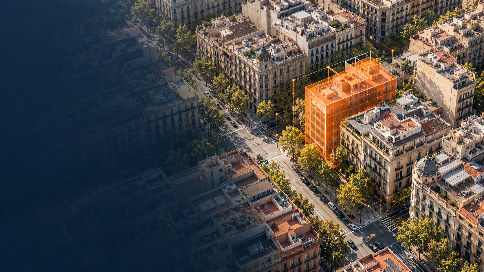 Modelo de edificio y contexto urbano para un estudio de viabilidad